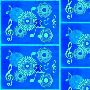 MDZ25 - Medium - Musical Daze Tiles in Blue andAqua
