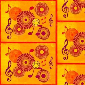 MDZ26 - Large -  Musical Daze Tiles in Orange and Maroon