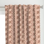 MDZ27 - Medium - Musical Daze Tiles in Brown on Pastel Salmon Pink 