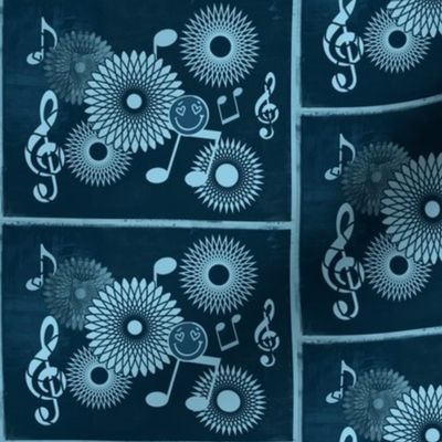 MDZ28 - Large - Musical Daze Tiles in Teal Blue Medley 