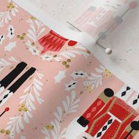 nutcracker fabric // christmas pink and red nutcrackers design by andrea lauren