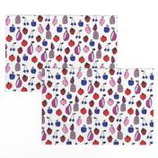 fruits fabric // fruit summer tropical fruits pineapple strawberry fruits design - purple and blue