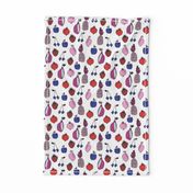 fruits fabric // fruit summer tropical fruits pineapple strawberry fruits design - purple and blue