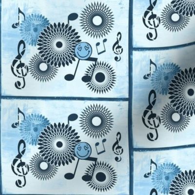 MDZ31 - Large - Musical Daze Tiles in Blue and Grey