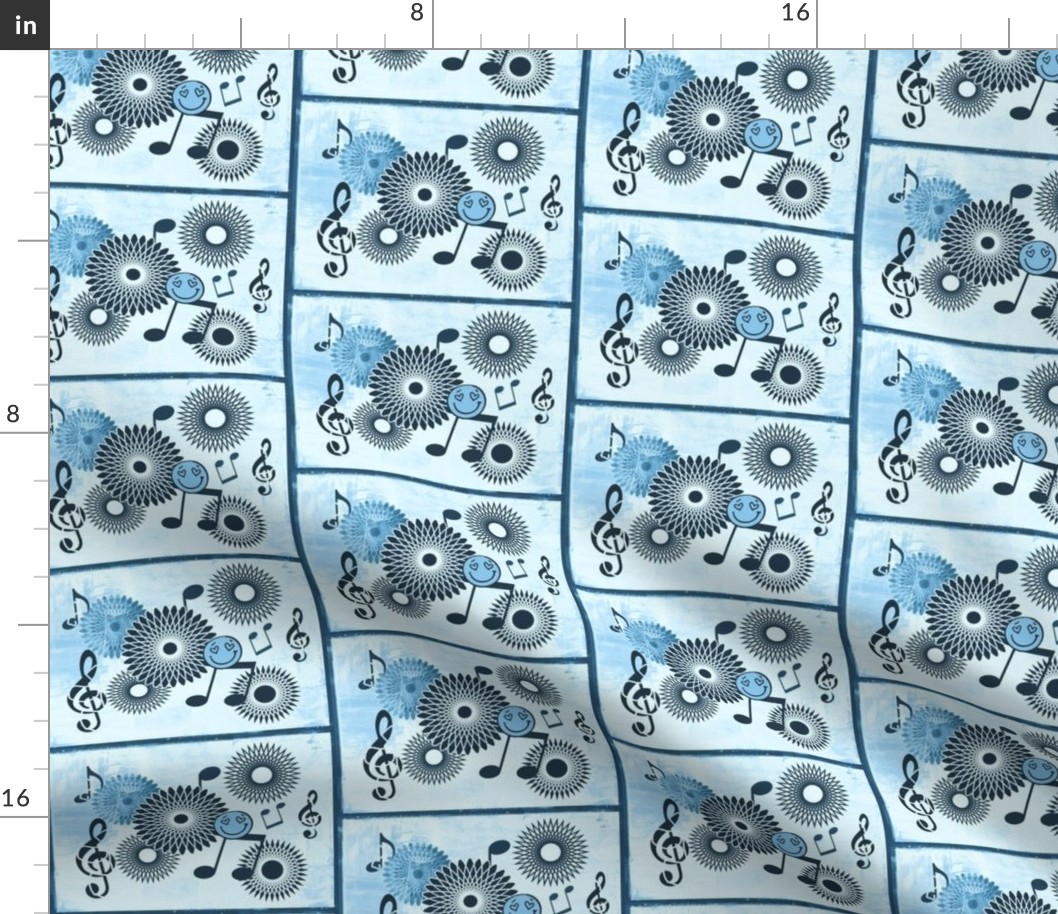 MDZ31 - Large - Musical Daze Tiles in Blue and Grey