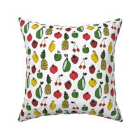 fruits fabric // fruit summer tropical fruits pineapple strawberry fruits design - white