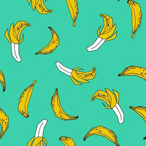 bananas fabric // banana summer fruit hand-drawn pattern illustration by andrea lauren - jade