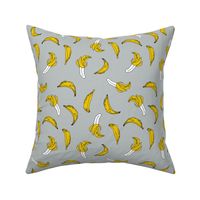 bananas fabric // banana summer fruit hand-drawn pattern illustration by andrea lauren - grey