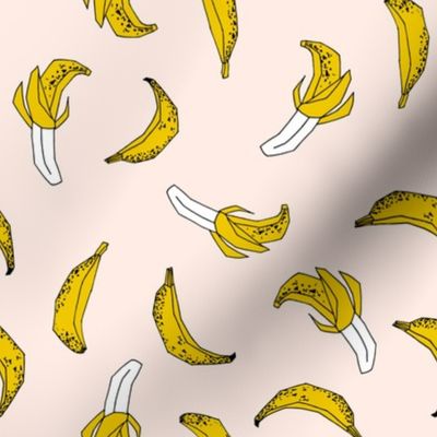 bananas fabric // banana summer fruit hand-drawn pattern illustration by andrea lauren - champagne