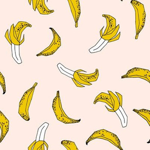 bananas fabric // banana summer fruit hand-drawn pattern illustration by andrea lauren - champagne