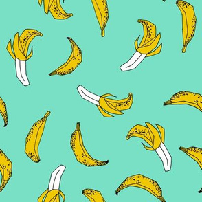 bananas fabric // banana summer fruit hand-drawn pattern illustration by andrea lauren - bright