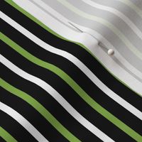Ferny Glade Vertical Stripes - Wide Black Ribbons with Ferny Green and Snowy White