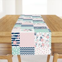 cheater quilt fabric girls fabric pink mint and navy floral cheater fabric