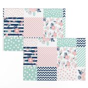 cheater quilt fabric girls fabric pink mint and navy floral cheater fabric