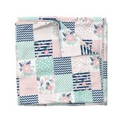 cheater quilt fabric girls fabric pink mint and navy floral cheater fabric