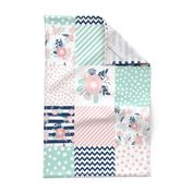 cheater quilt fabric girls fabric pink mint and navy floral cheater fabric