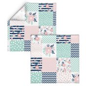 cheater quilt fabric girls fabric pink mint and navy floral cheater fabric