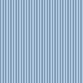 narrow stripes in faded denim and foggy sky blue