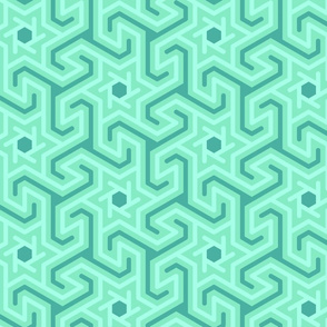 Geometric swirls, aqua