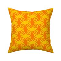 spiral trellis - saffron yellow and orange