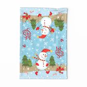 Tea Towel-Festive Snowmen-B