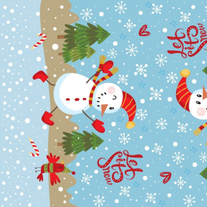 Tea Towel-Festive Snowmen-B