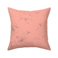 Birds and Dandelions in Peach