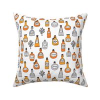 halloween potions fabric // spooky scary witches potions hocus pocus, halloween design - white