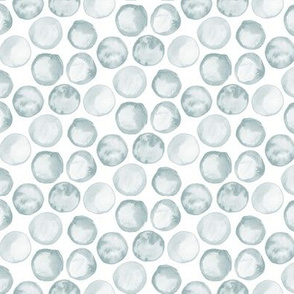 Small Gray Grey  Green Watercolor Polka dot Spots Drops White  _ Miss Chiff Designs