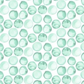 Watercolor spots Mint Green large watercolour polka dots_Miss Chiff Designs