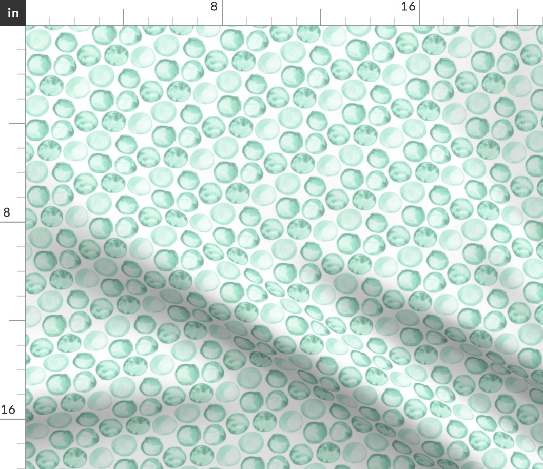 Watercolor spots Mint Green large watercolour polka dots_Miss Chiff Designs