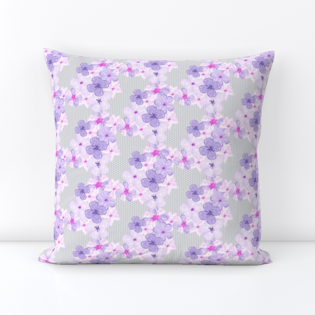 Watercolor Flower || pansy violet pink purple floral botanical textured  gray grey _ Miss Chiff Designs