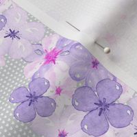 Watercolor Flower || pansy violet pink purple floral botanical textured  gray grey _ Miss Chiff Designs