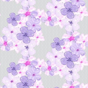 Watercolor Flower || pansy violet pink purple floral botanical textured  gray grey _ Miss Chiff Designs
