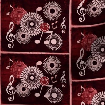 MDZ36 - Large - Musical Daze Tiles in Garnet Red aka Mahogany Medley