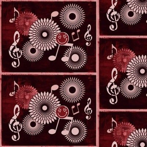 MDZ36 - Large - Musical Daze Tiles in Garnet Red aka Mahogany Medley