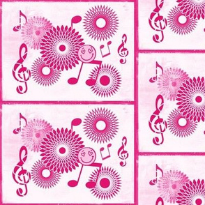 MDZ37 - Large - Musical Daze Tiles in Monochromatic Pink Medley