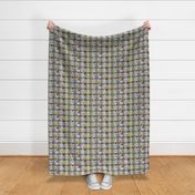 Meadow on grey plaid