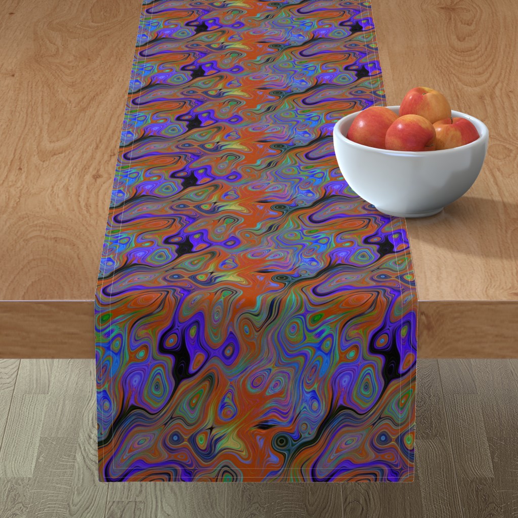 XL FEATHERED LAVA LAMP Table Runner | Spoonflower
