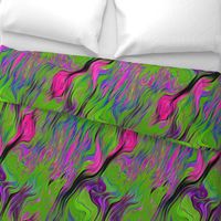 XL FEATHERED LAVA LAMP PSYCHEDELIC FEVER GREEN LIME VIOLET FUCHSIA PINK