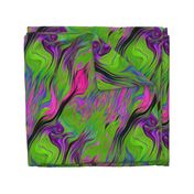 XL FEATHERED LAVA LAMP PSYCHEDELIC FEVER GREEN LIME VIOLET FUCHSIA PINK