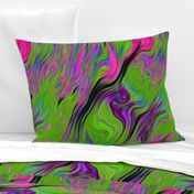 XL FEATHERED LAVA LAMP PSYCHEDELIC FEVER GREEN LIME VIOLET FUCHSIA PINK