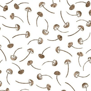 button mushrooms - dark brown on white