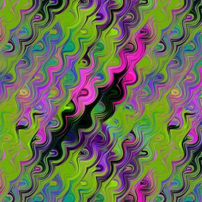 DIAGONAL CLOUDS MARBLED LAVA LAMP GREEN LIME VIOLET FUCHSIA PINK PSYCHEDELIC FEVER