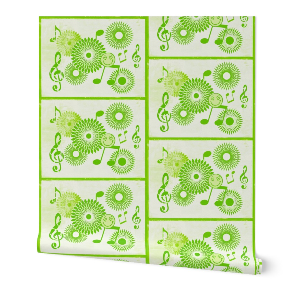 MDZ16 - Medium - Musical Daze Tiles in Monochromatic Lime Green