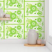 MDZ16 - Medium - Musical Daze Tiles in Monochromatic Lime Green