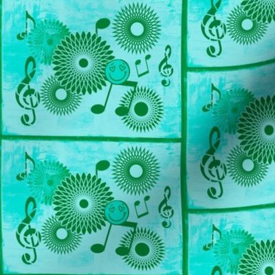 MDZ19 - Medium - Musical Daze Tiles in Turquoise and Teal 