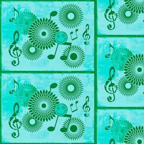 MDZ19 - Medium - Musical Daze Tiles in Turquoise and Teal 