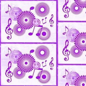 MDZ42 - Large - Musical Daze Tiles in Monochromatic Purple Medley