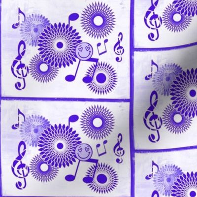 MDZ43 - Large -  Musical Daze Tiles in Monochromatic Violet Medley